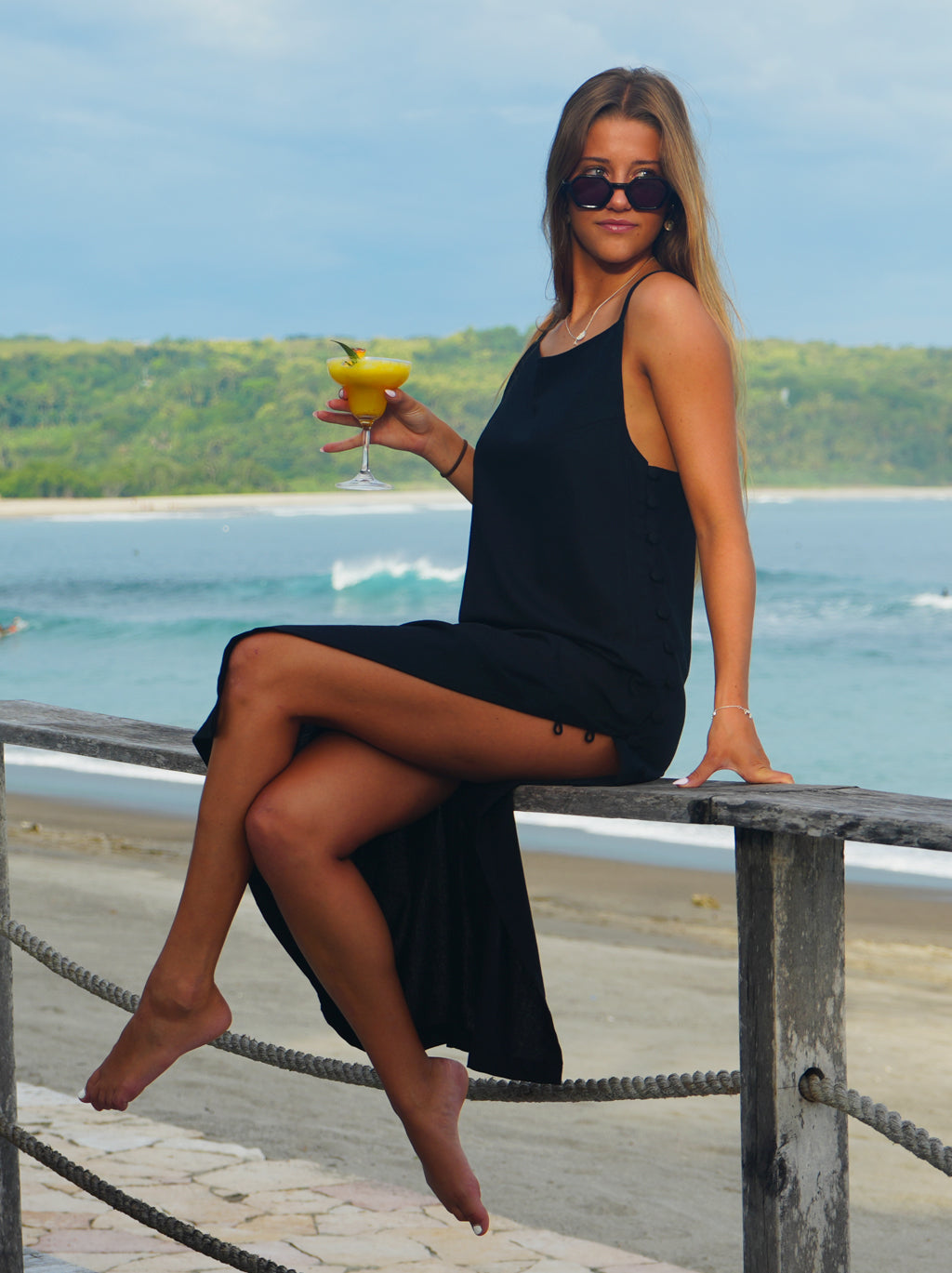 LONG DRESS LINEN AMAIA BLACK