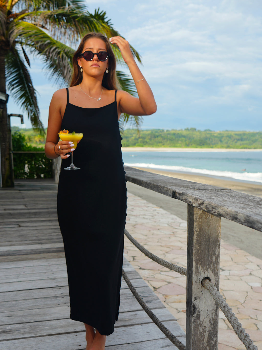 LONG DRESS LINEN AMAIA BLACK