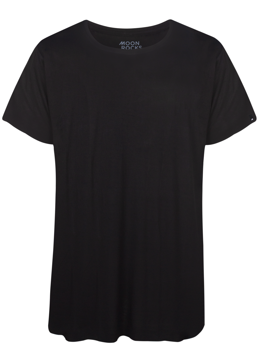 MEN T-SHIRT BLACK BAMBOO FABRIC PLAIN