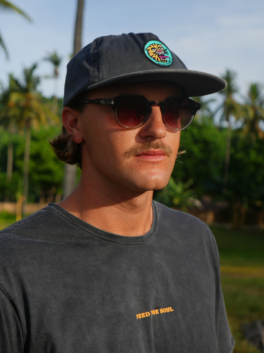 CAP FIVE PANEL TIGER PATCH BLACK WASH