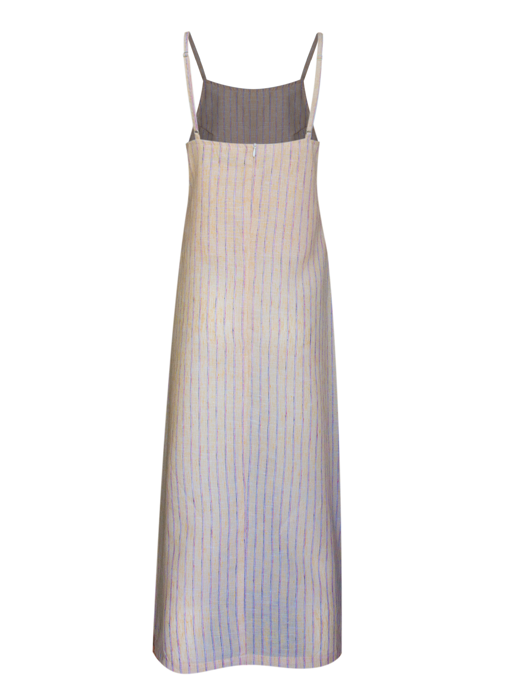 Long Dress Linen Amaia Peach Stripes