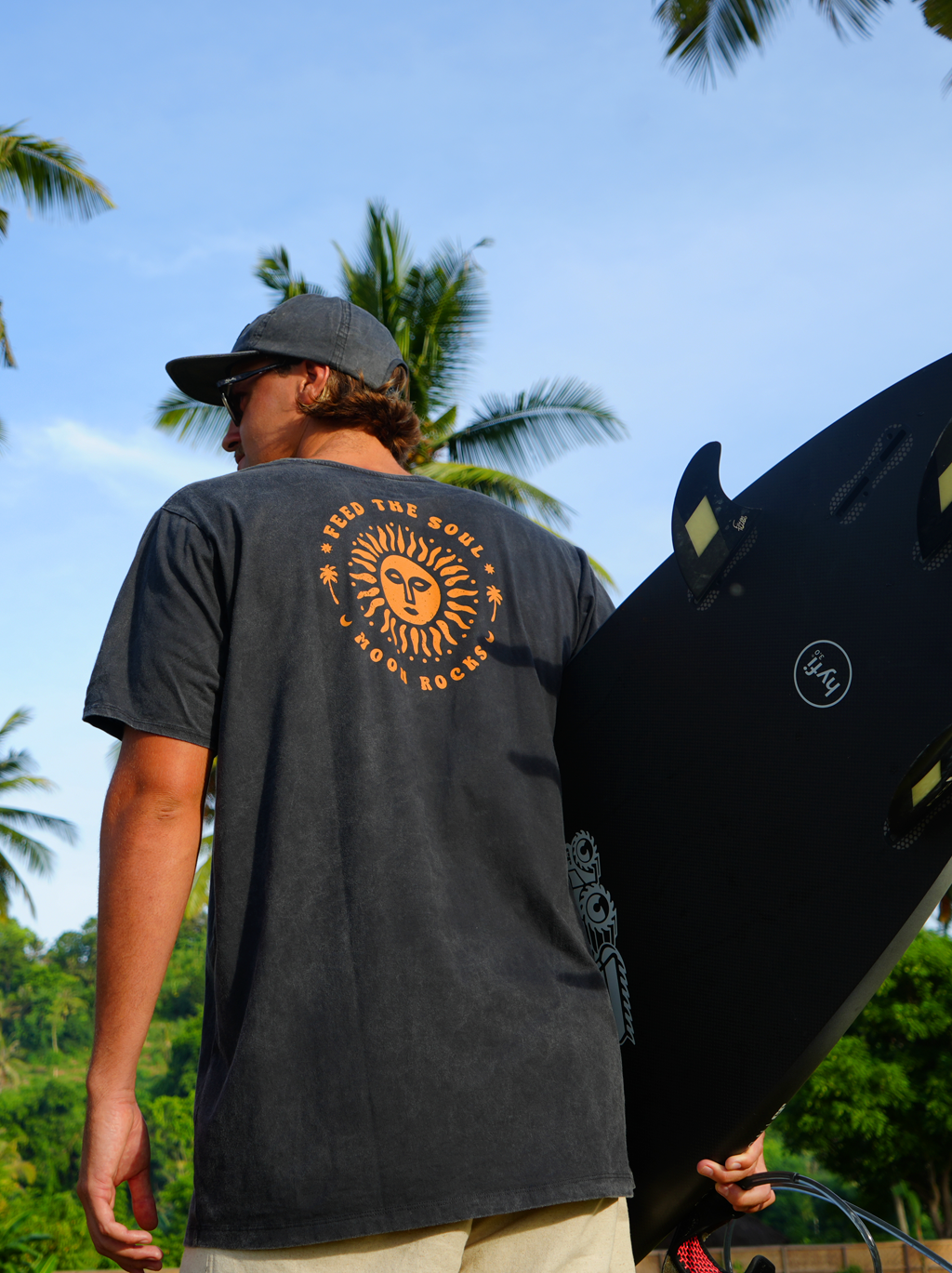 MEN T-SHIRT 2 BLACK WASH FEED THE SOUL