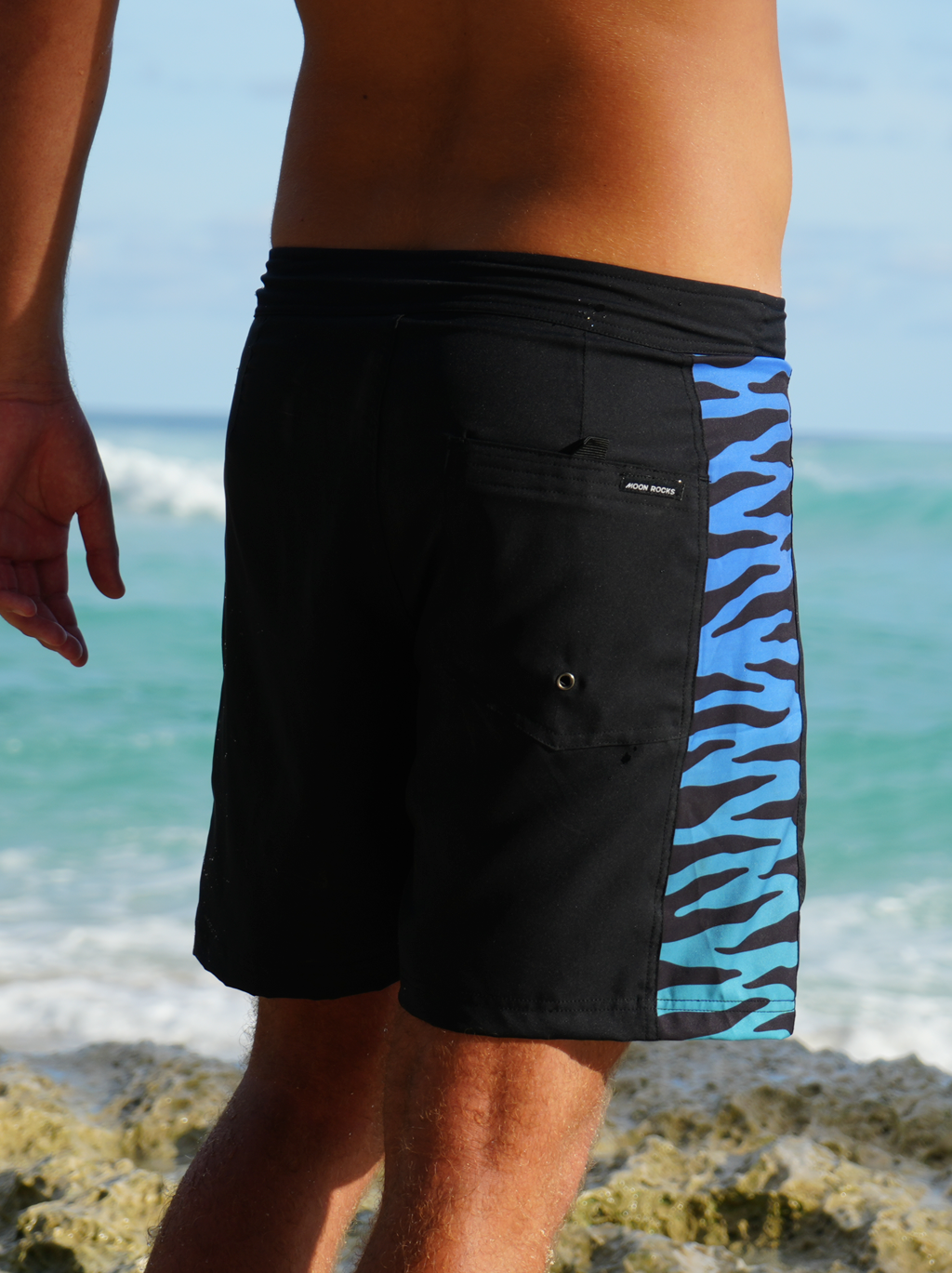 MEN BOARDSHORT 80'S FELINE BLUE