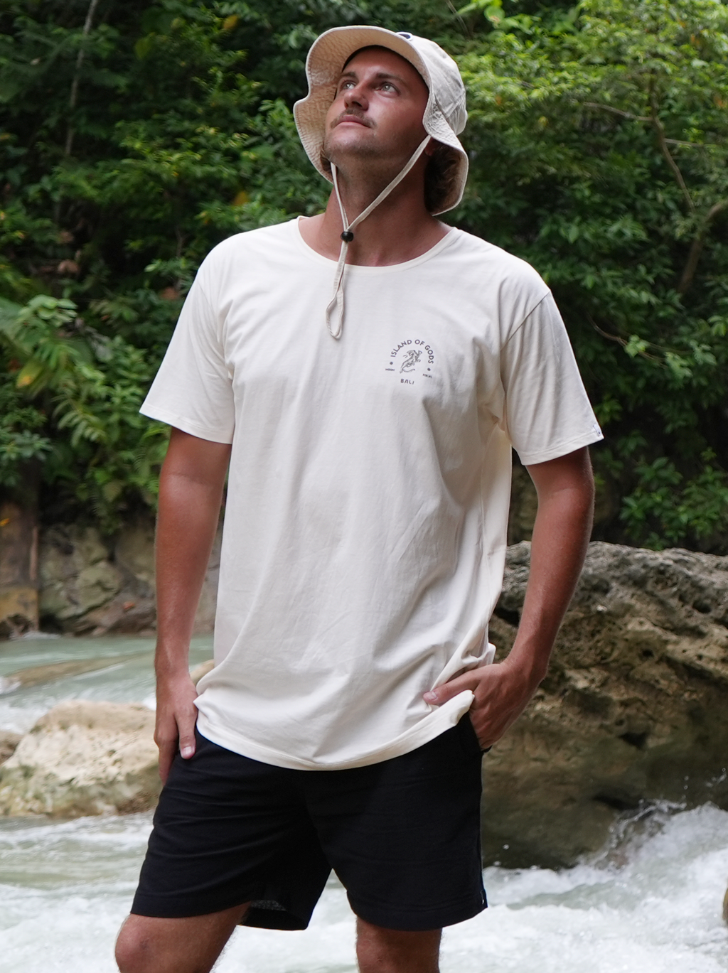 HAT BUCKET LOGO CREAM WASH