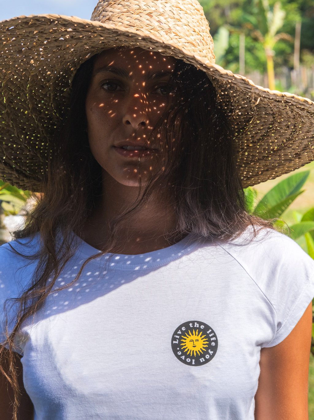 WOMEN T-SHIRT CANELA WHITE LIVE THE LIFE YOU LOVE