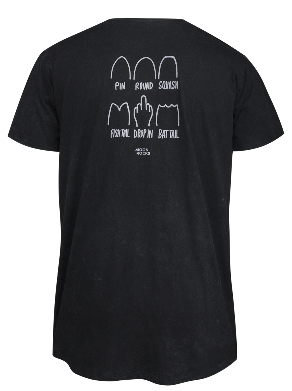 MEN T-SHIRT 2 BLACK WASH TAIL SHAPES