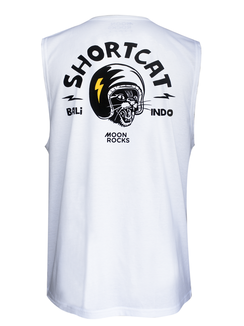 Men Singlet Shortcat White