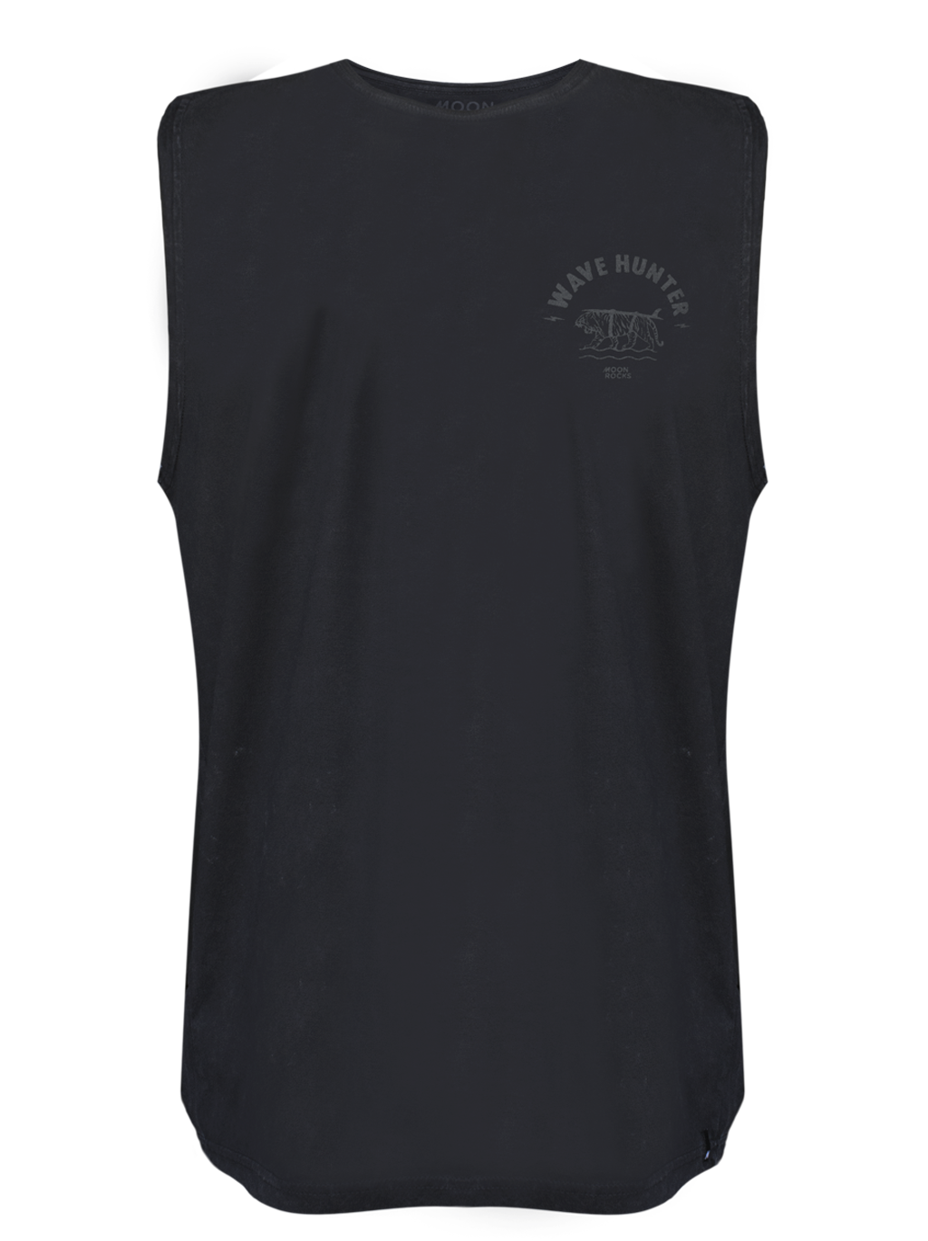 Men Singlet Black Wash Wave Hunter