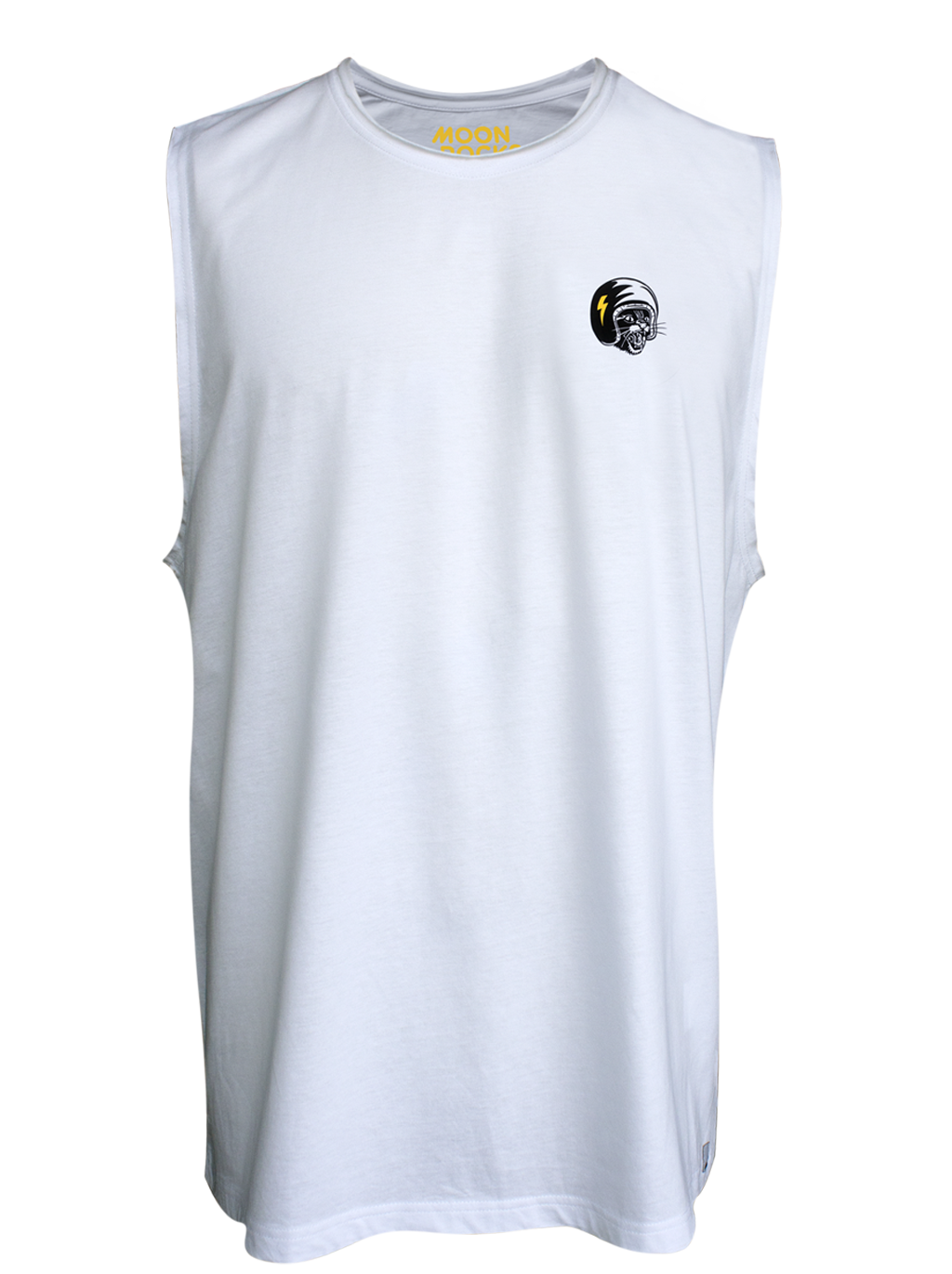 Men Singlet Shortcat White