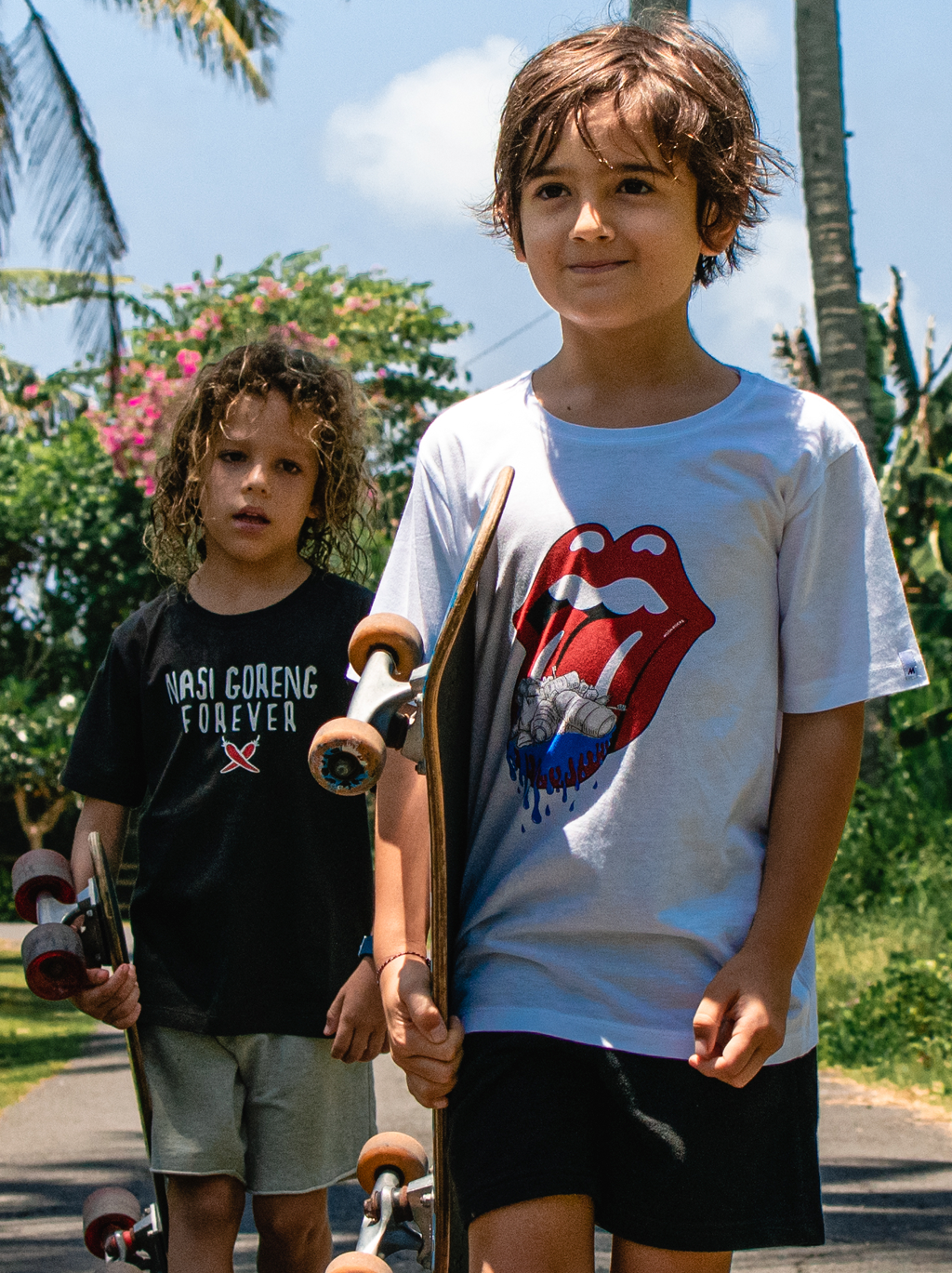 KIDS T-SHIRT WHITE ROLLING PLASTIC