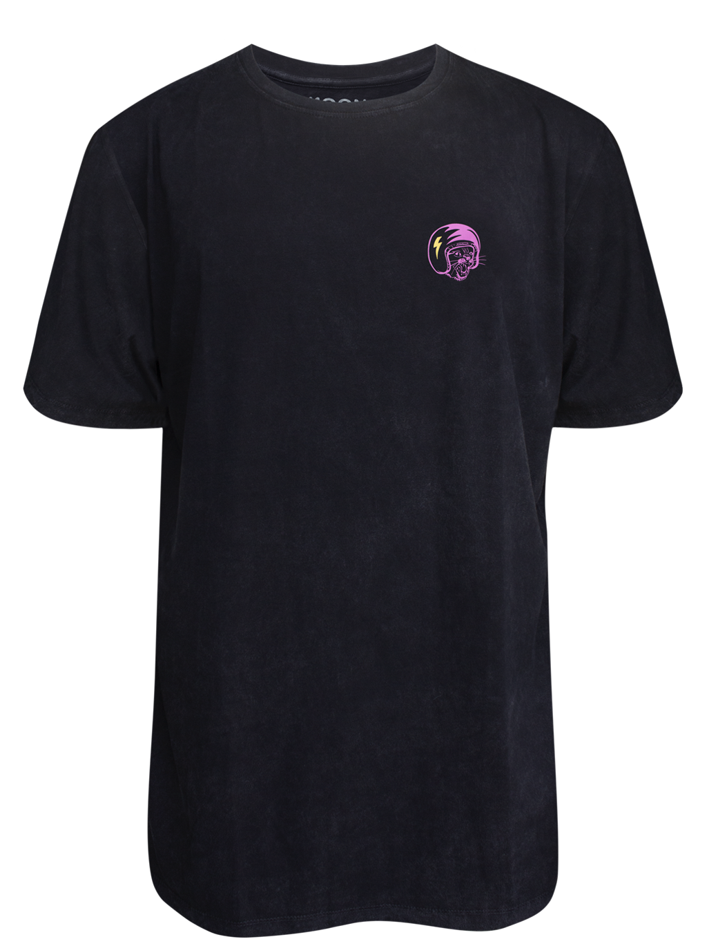 MEN T-SHIRT BLACK WASH JUMBO SHORTCAT – MOON ROCKS