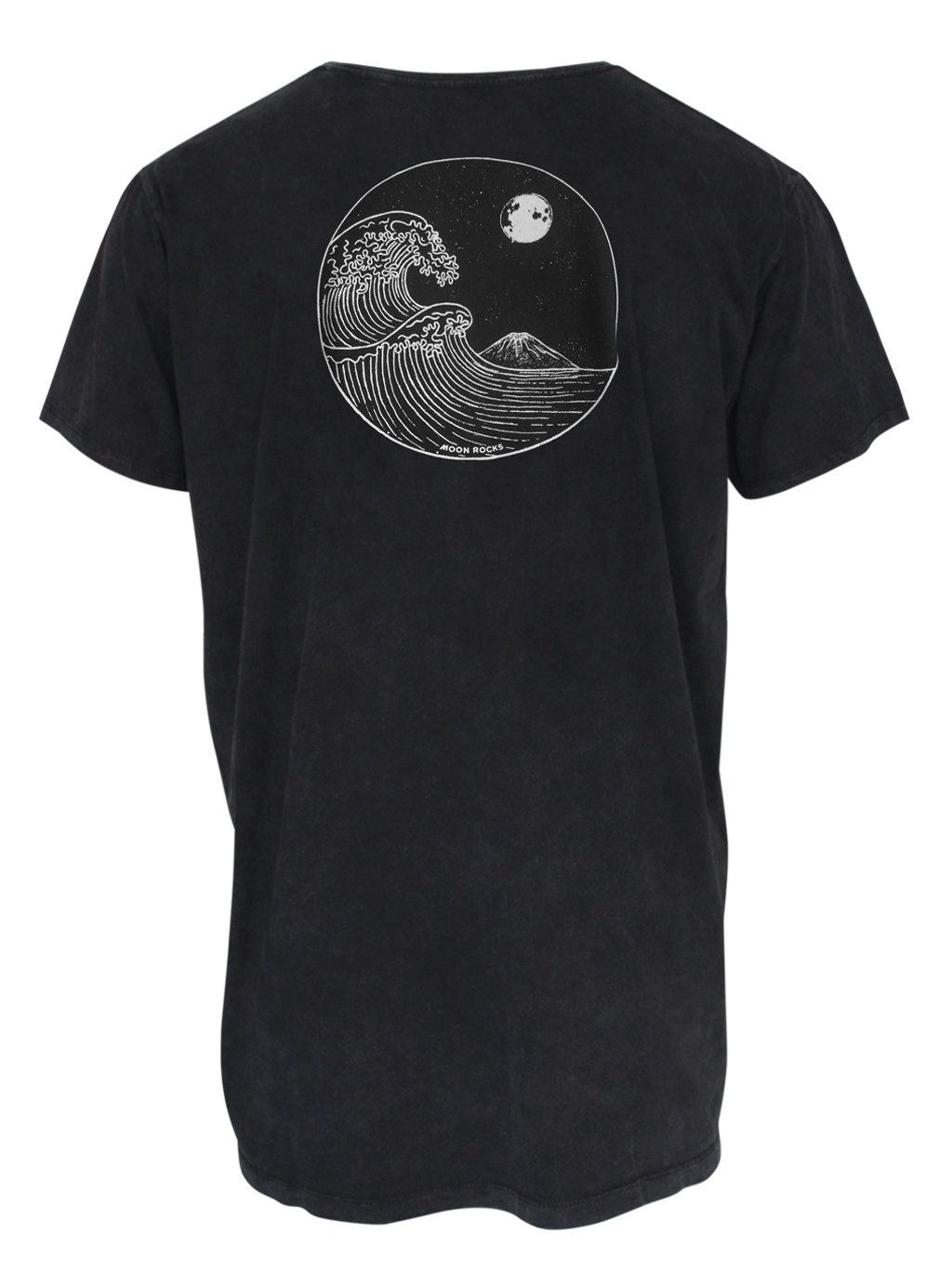 MEN T-SHIRT 2 BLACK WASH YIN WAVE
