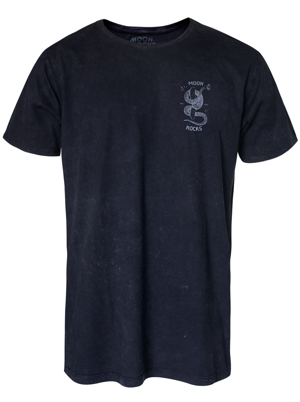 MEN T-SHIRT 2 BLACK WASH MOON SNAKE