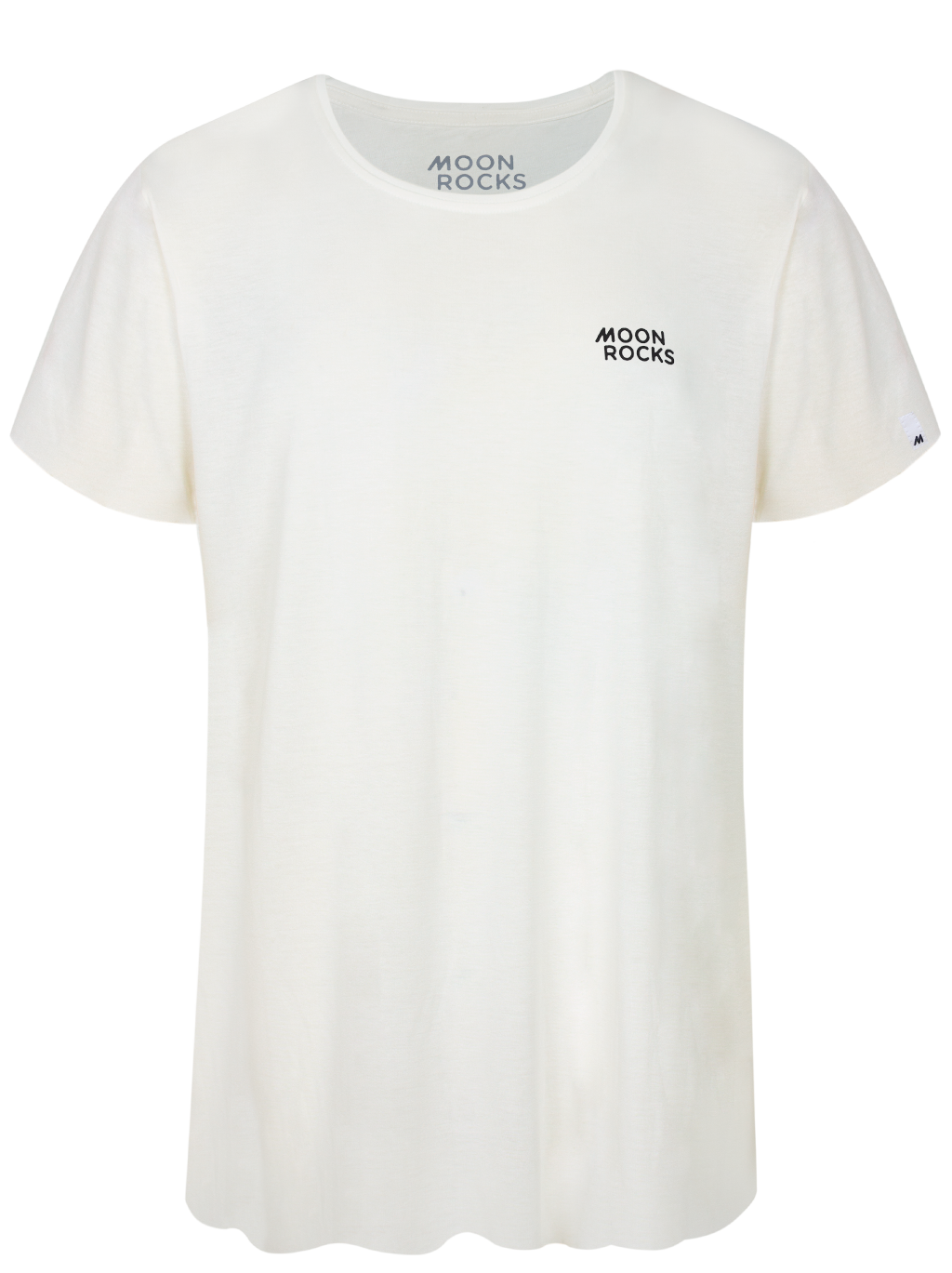 MEN T-SHIRT WHITE BAMBOO FABRIC LOGO – MOON ROCKS