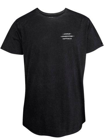 MEN T-SHIRT BLACK WASH HAPPINESS