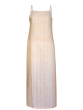 Long Dress Linen Amaia Peach Stripes