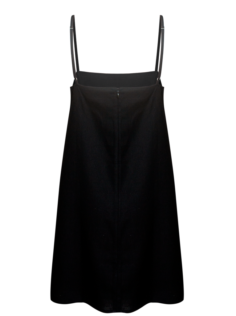 Dress Linen Mini Black