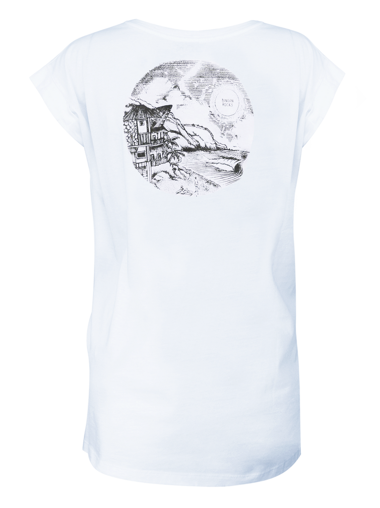 Women T-shirt Roll White Bingin Rocks