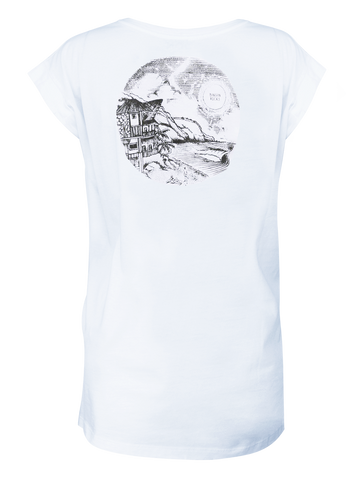 Women T-shirt Roll White Bingin Rocks