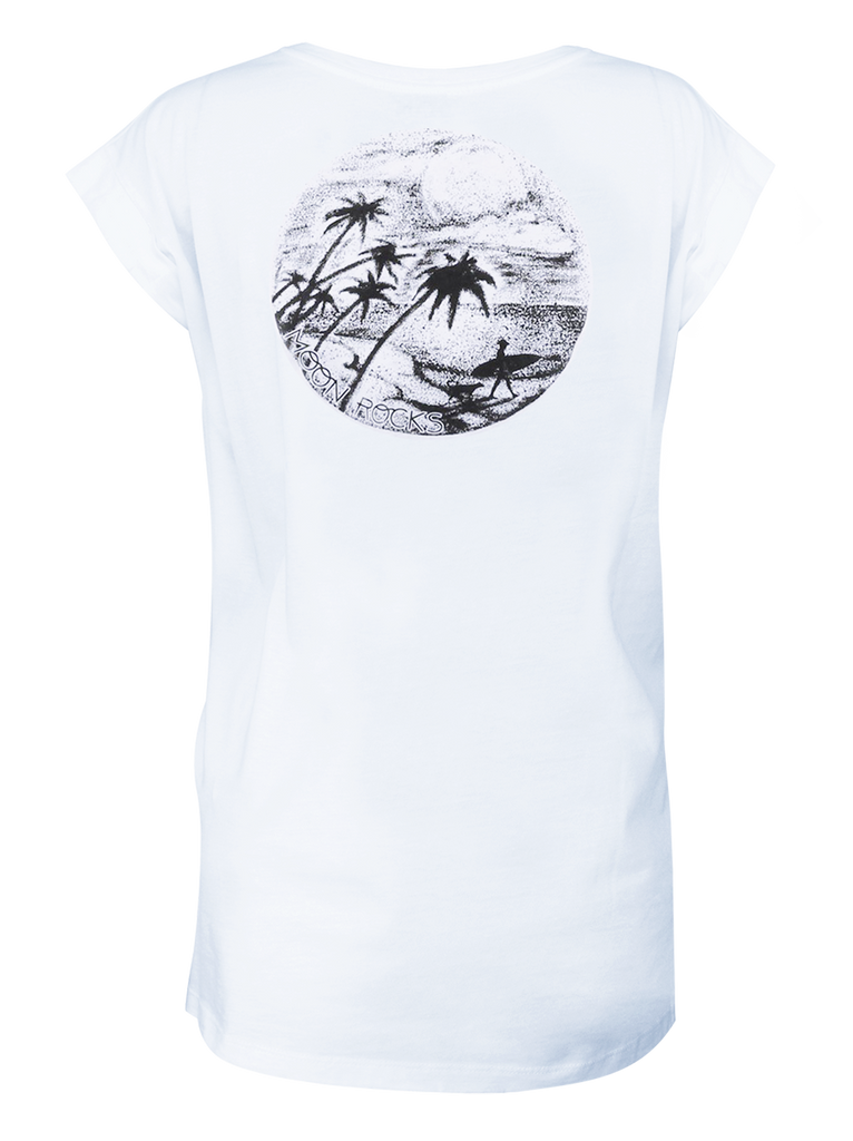 Women T-shirt Roll White Canggu Rocks