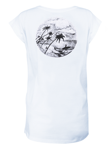 Women T-shirt Roll White Canggu Rocks