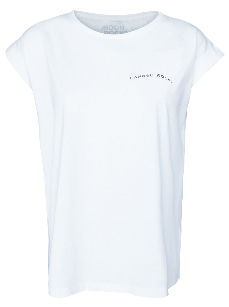 Women T-shirt Roll White Canggu Rocks