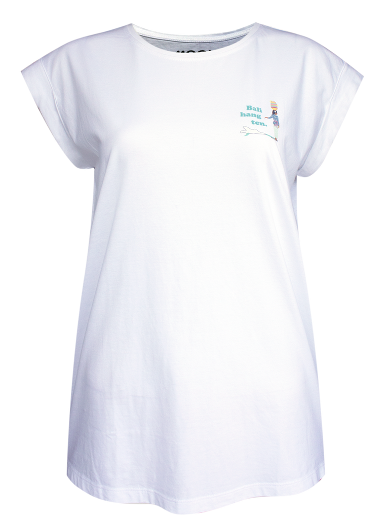 Women T-shirt Roll White Hang Ten