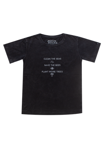 Kids T-shirt Black Wash Clean The Sea