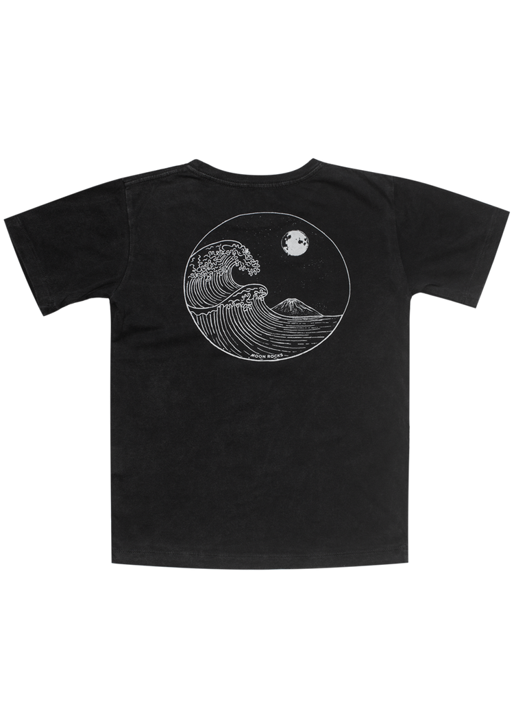 Kids T-shirt Wash Black Yin Wave