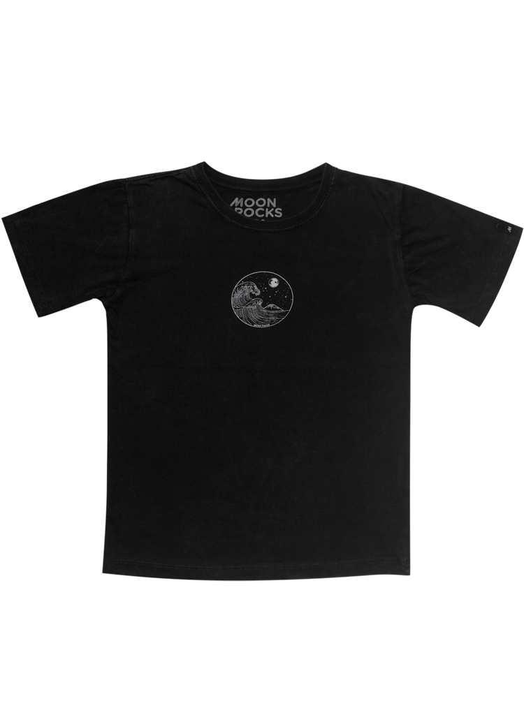 Kids T-shirt Wash Black Yin Wave