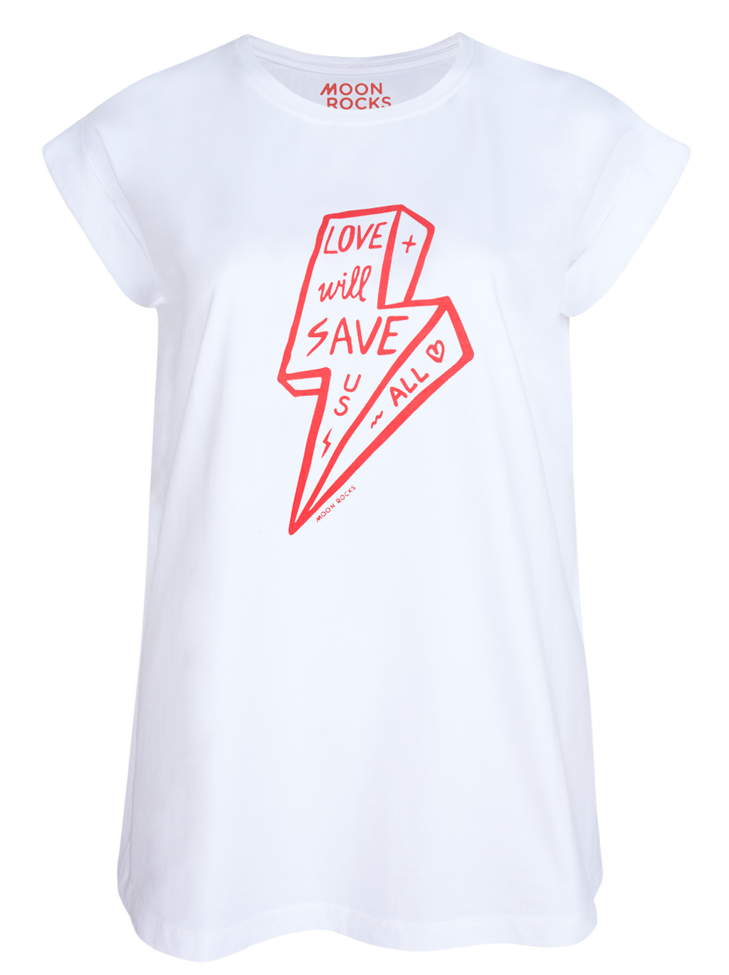 WOMEN T-SHIRT ROLL WHITE LIGHTNING LOVE