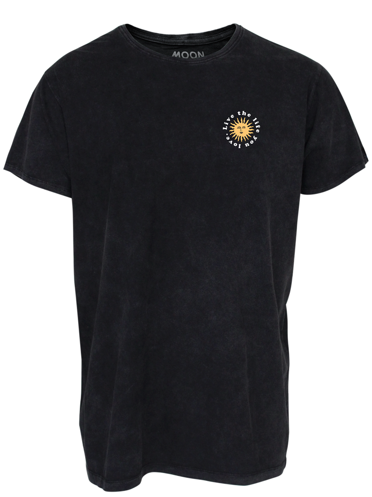 MEN T-SHIRT 2 BLACK WASH LIVE THE LIFE