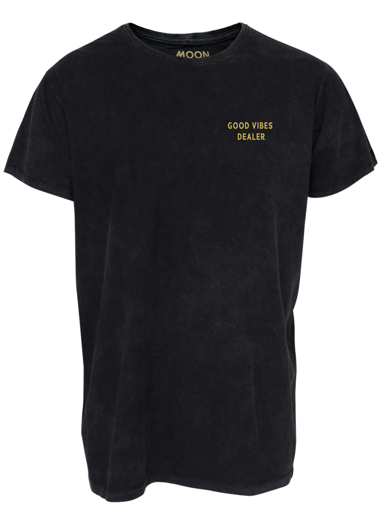 MEN T-SHIRT BLACK WASH 2 GOOD VIBES DEALER