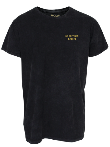 MEN T-SHIRT BLACK WASH 2 GOOD VIBES DEALER