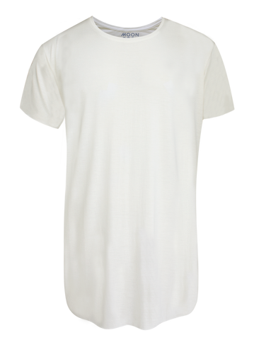 Men T-shirt White Bamboo fabric Plain