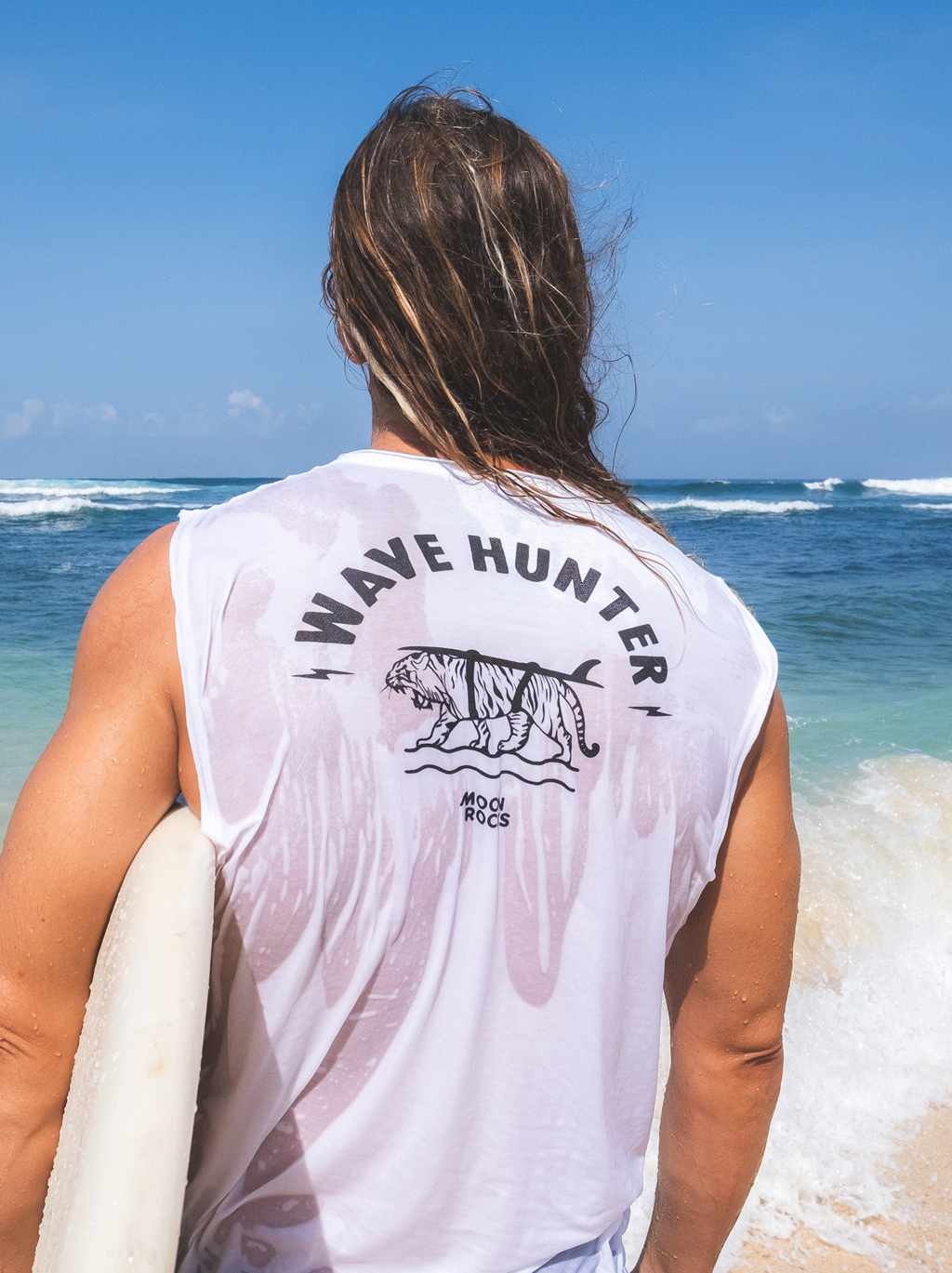 MEN SINGLET WAVE HUNTER WHITE