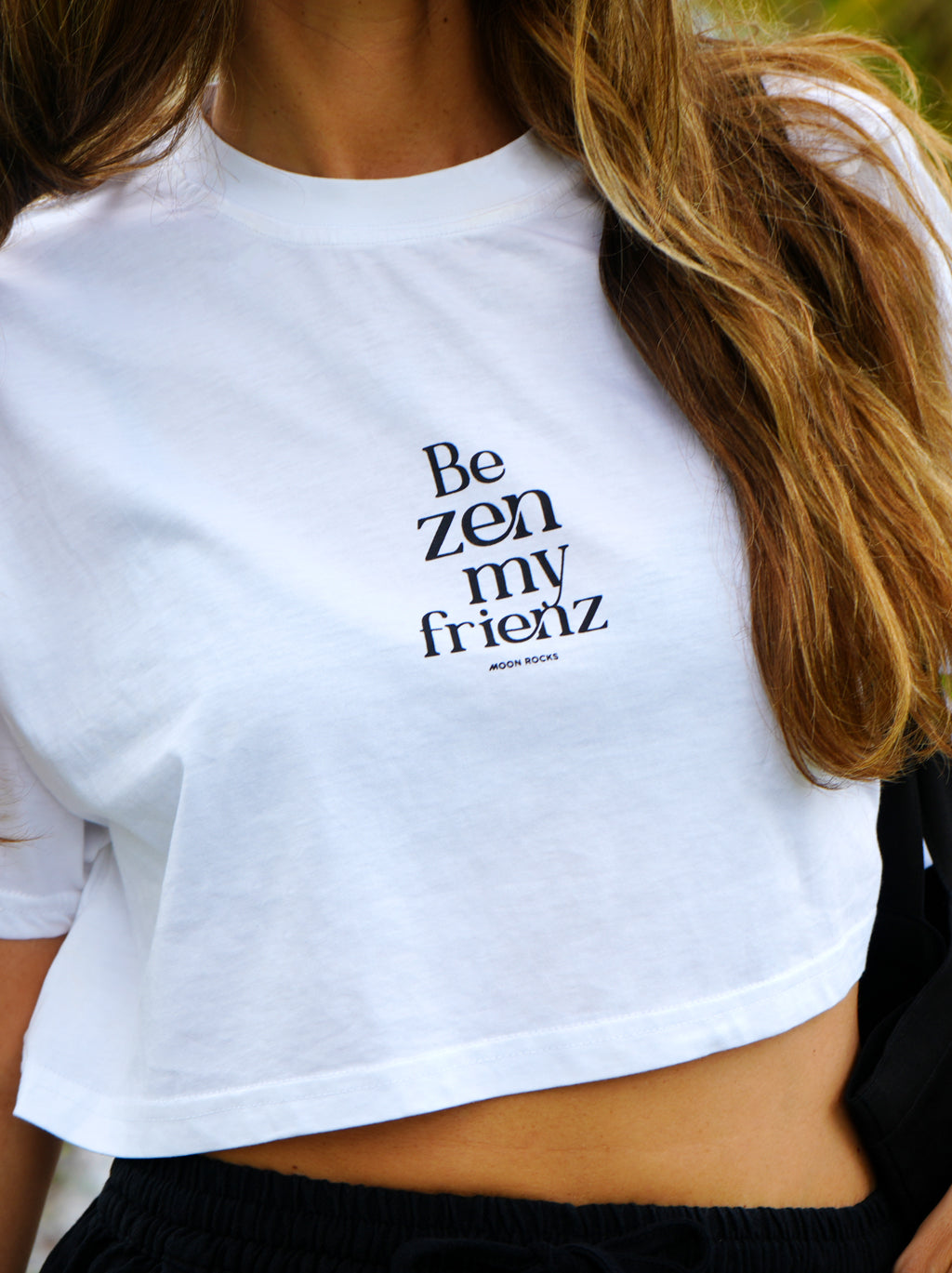 GTS CROP TEE WHITE BE ZEN MY FRIENZ
