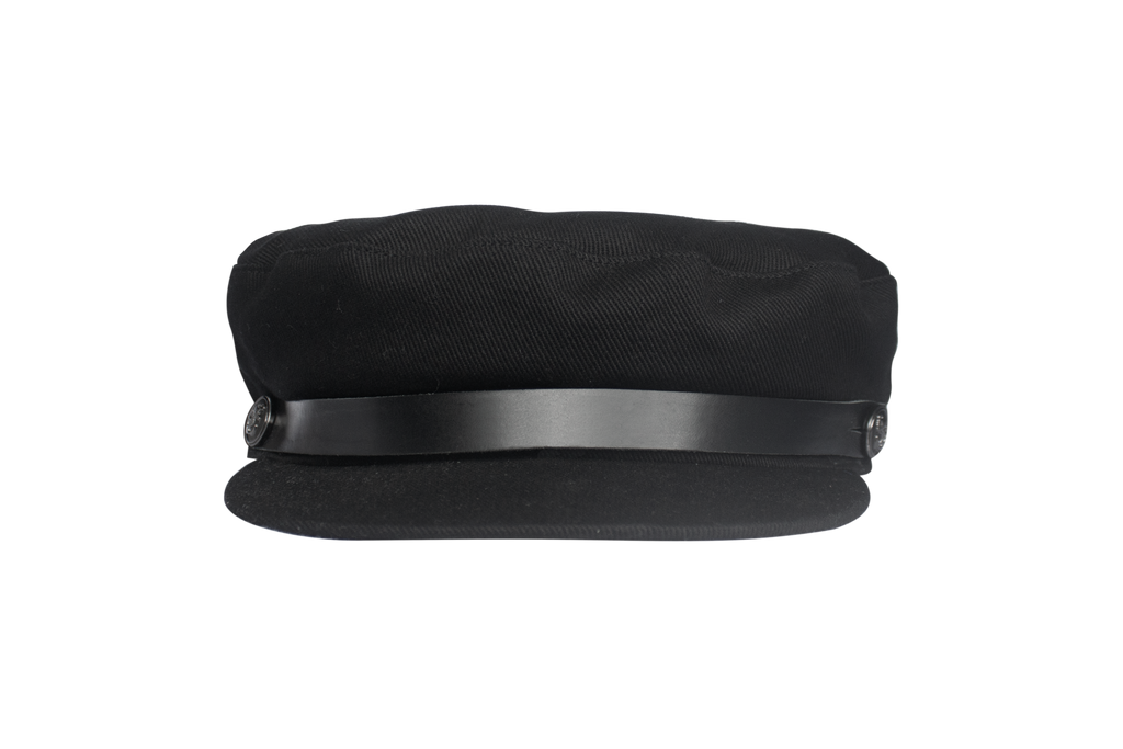 Captain Hat Leather Black