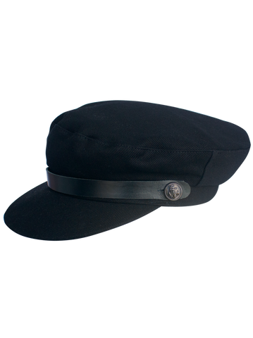 Captain Hat Leather Black