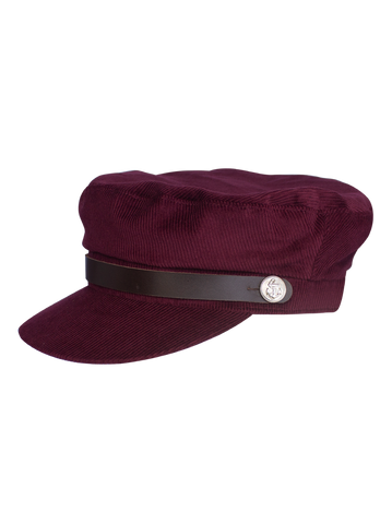 Captain Hat Leather Maroon