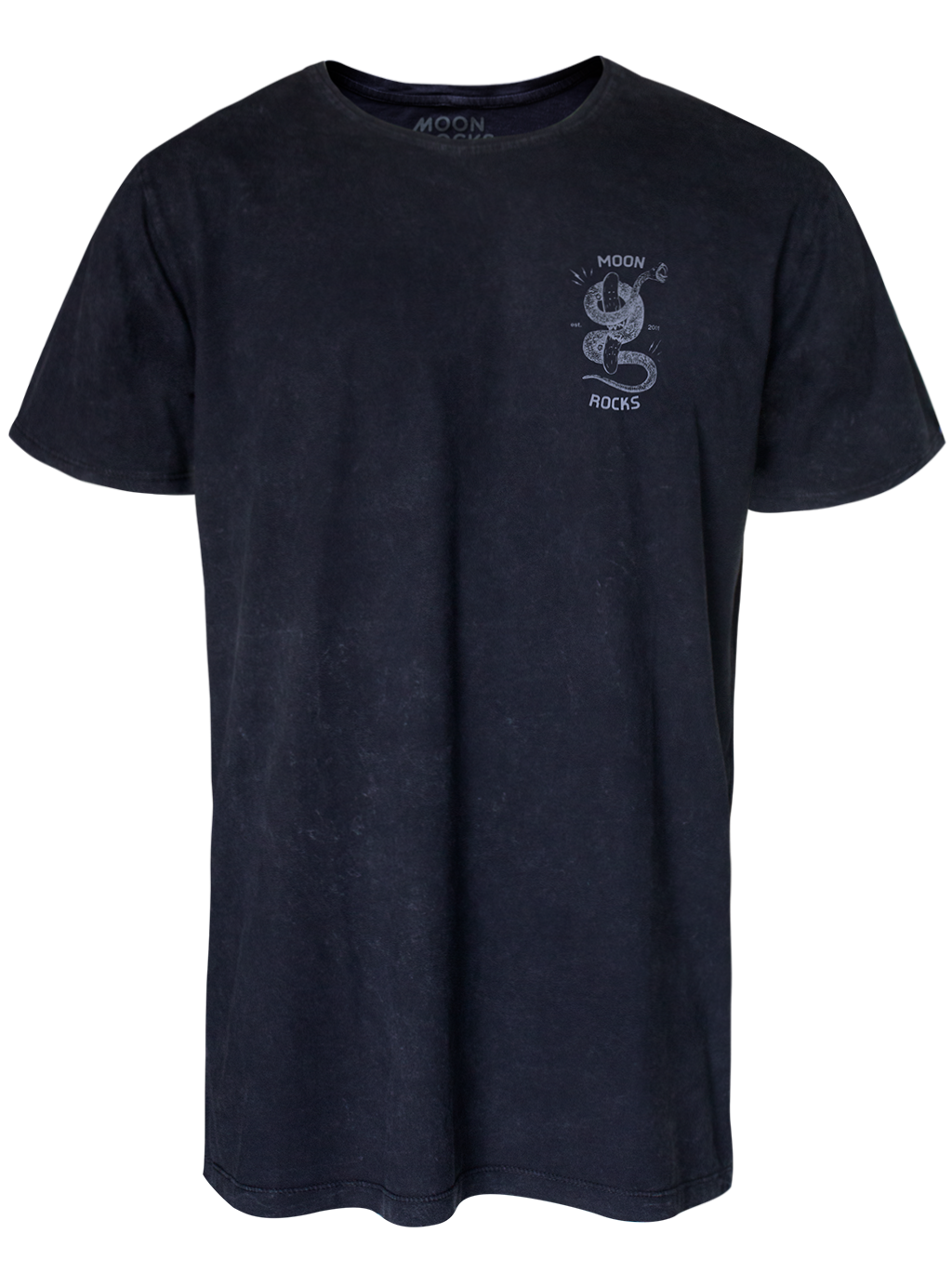 MEN T-SHIRT 2 BLACK WASH MOON SNAKE