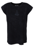 Women T-shirt Roll Black Wash Namaste