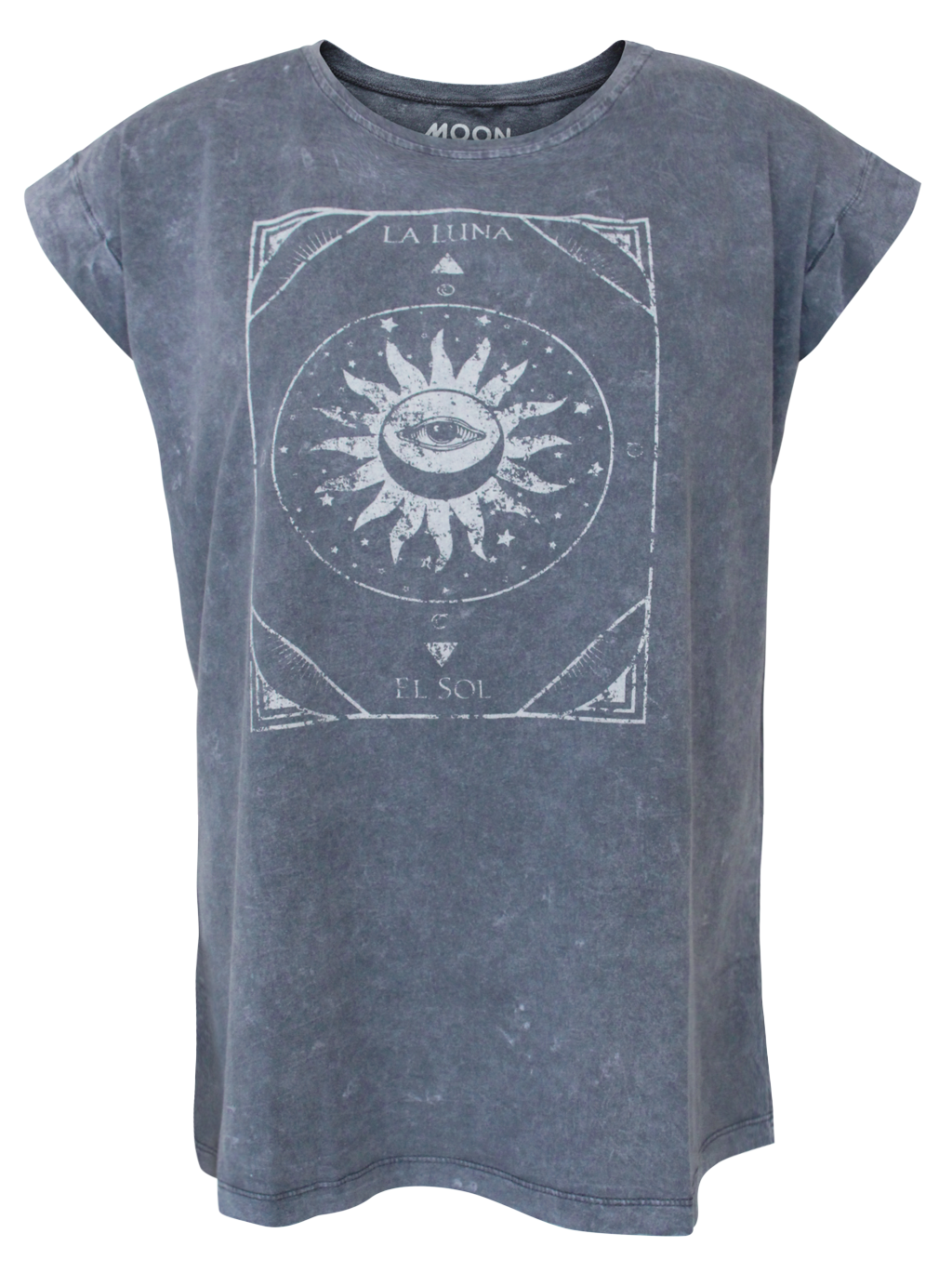 WOMEN T-SHIRT ROLL GREY WASH LA LUNA