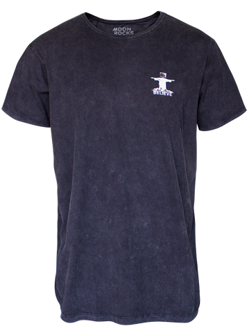 MEN T-SHIRT BLACK WASH BELIEVE