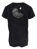 MEN T-SHIRT BLACK WASH 2 YIN WAVE