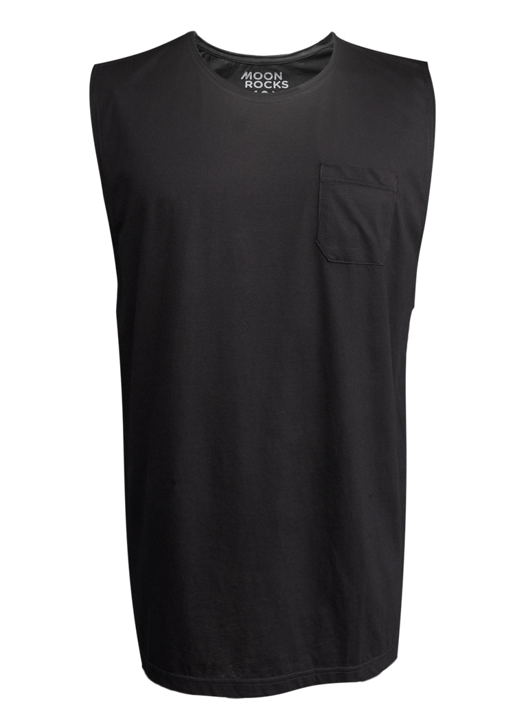 MEN SINGLET BLACK POCKET