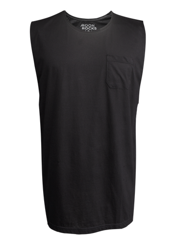 MEN SINGLET BLACK POCKET