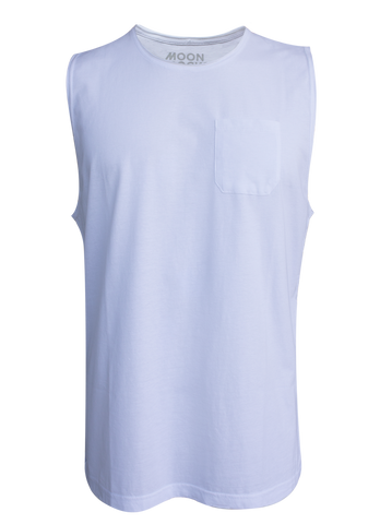 MEN SINGLET WHITE POCKET