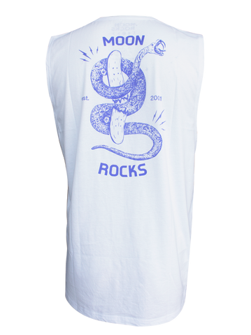 Men Singlet Moon Snake White