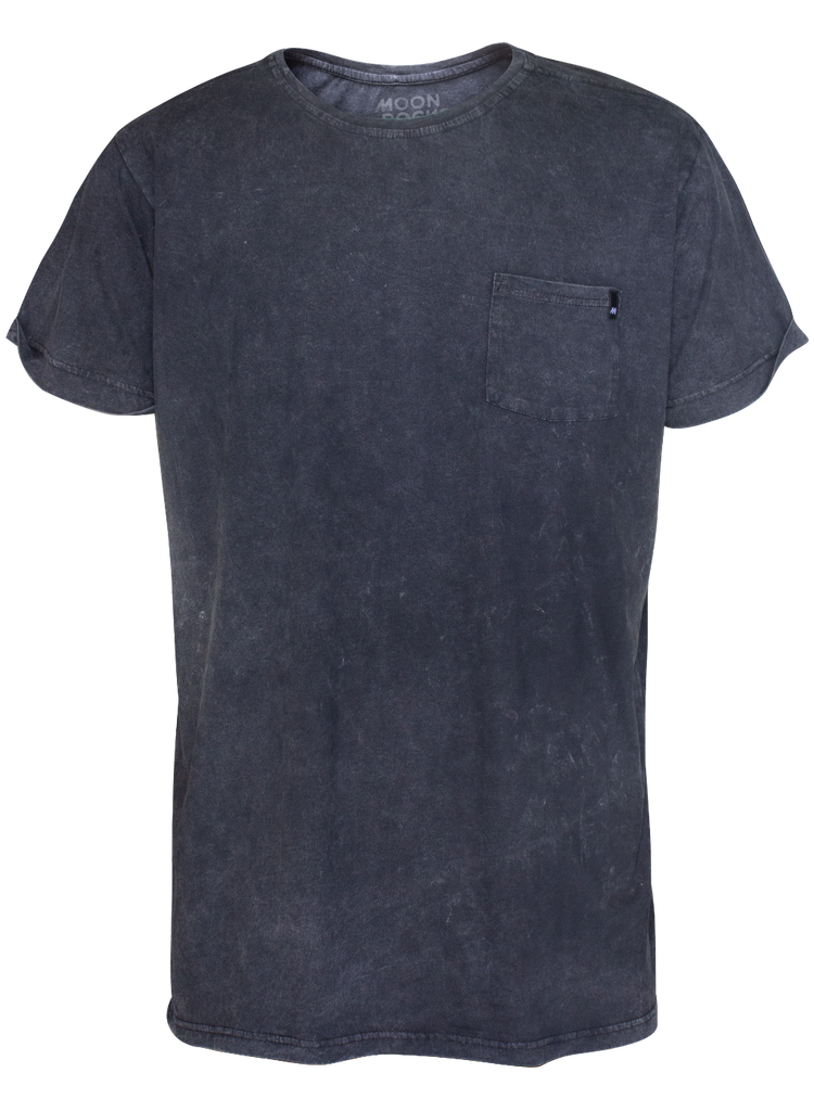 MEN T-SHIRT BLACK WASH POCKET KOA